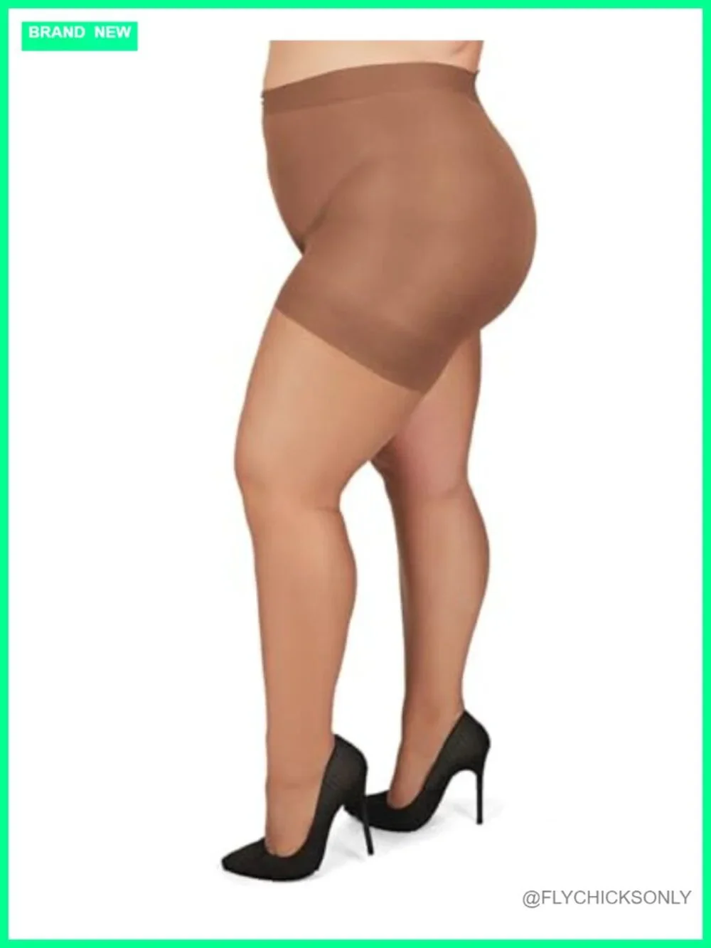 Plus Size Curvy Control Top Sheer Pantyhose Tummy Control Nylon